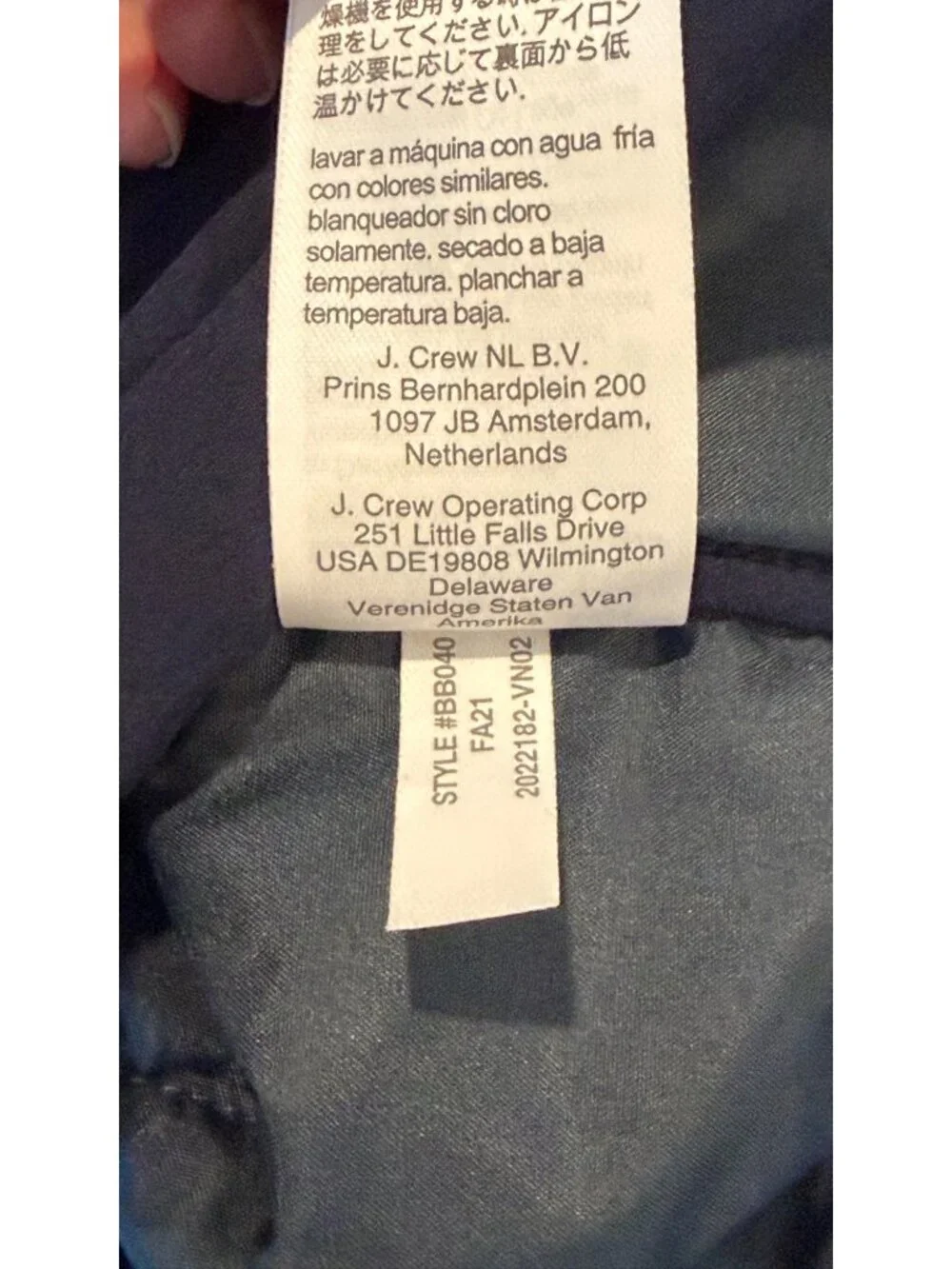 J. Crew size color